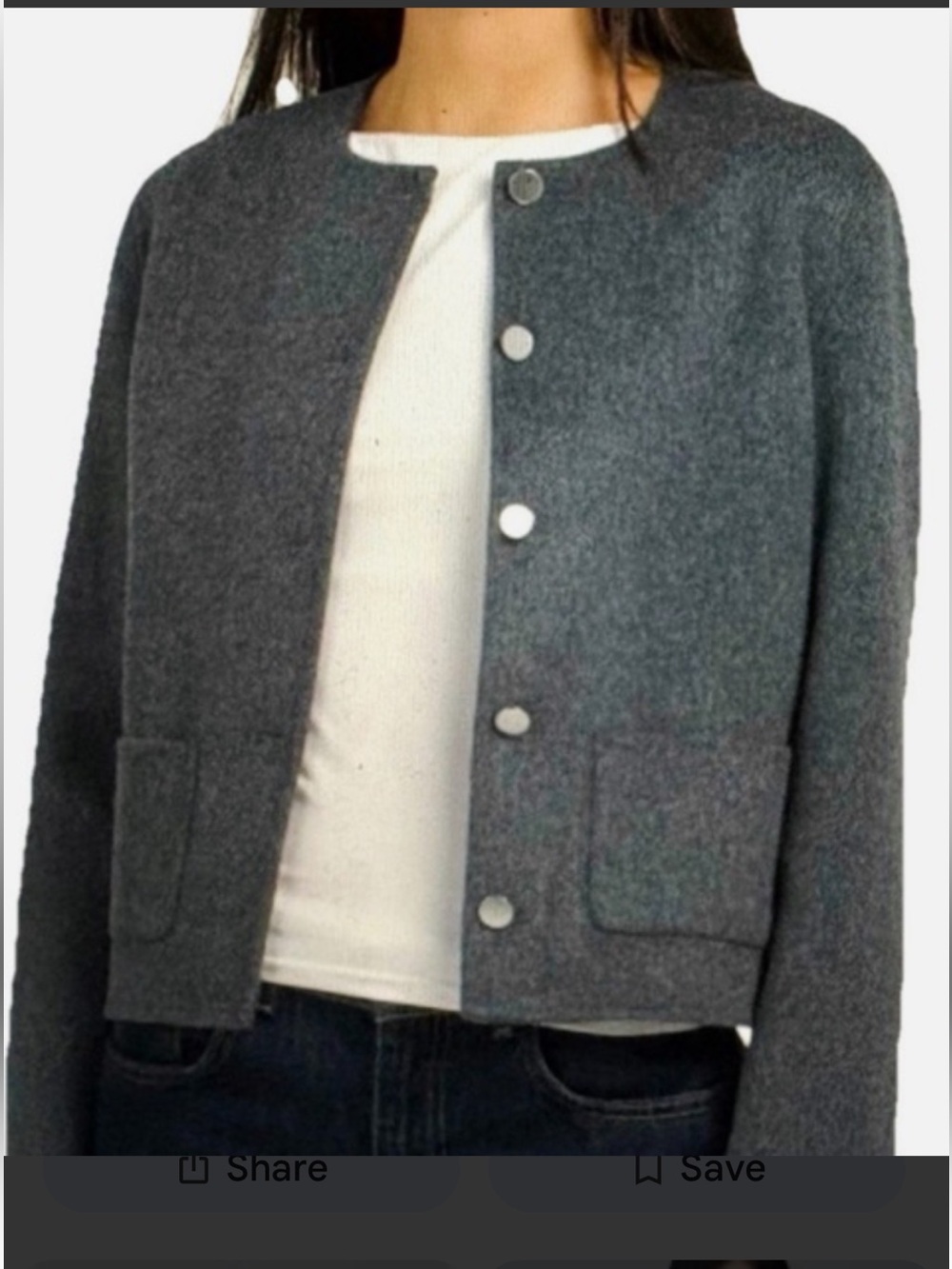 THEORY crop wool/cashmere jacket